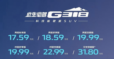 方盒子硬派造型，带空悬价格不到20万，深蓝G318上市