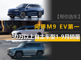 50万以上自主车型1-9月销量：问界的M9第1