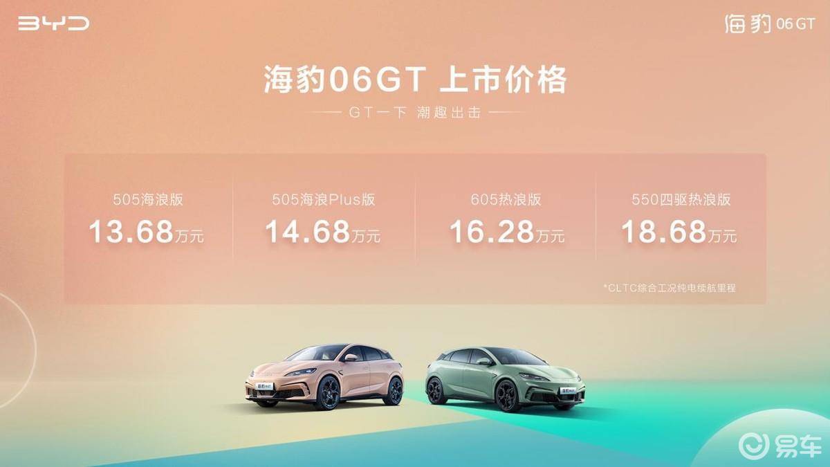 海洋“新”豹款王炸来袭，海豹06GT上市13.68万起