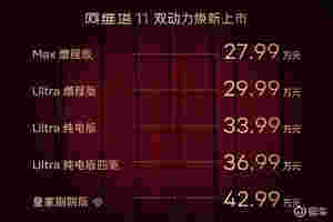 阿维塔新11纯电涨3.9万！增程便宜7万 27.99万起